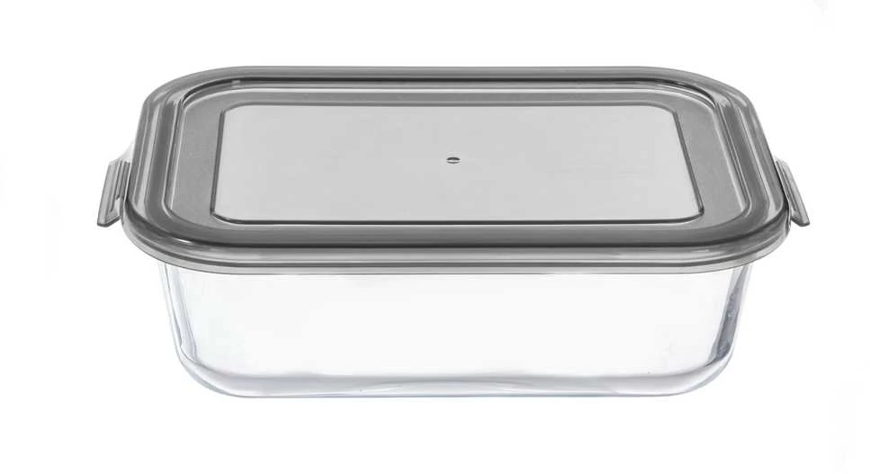Domoletti CONTAINER FOOD RECTAN GLASS W LID 0.37L