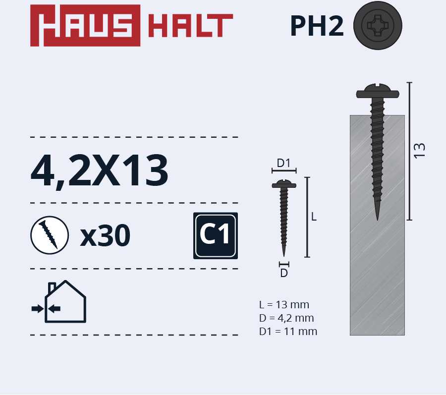 Haushalt SAVIVARŽČIAI 4,2X13 MET/MET+FOSFARAS 30 VNT.