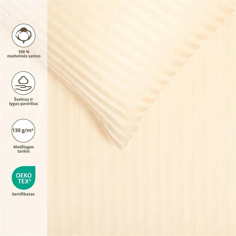 Patalynės komplektas Domoletti BED COV SET Striped rusvai gelsvas SATEEN 140x200