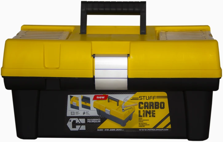 Dėžė įrankiams Patrol Stuff Carbo Semi Profi 12 | geltona (31,2x16,7x13cm)