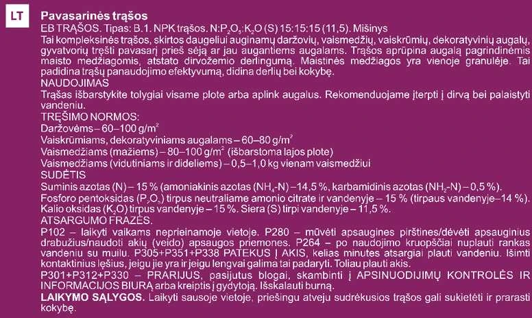Yato Pavasarinės trąšos lapinėms daržovėms, vaismedžiams Garden Center, granuliuotos, 10 kg