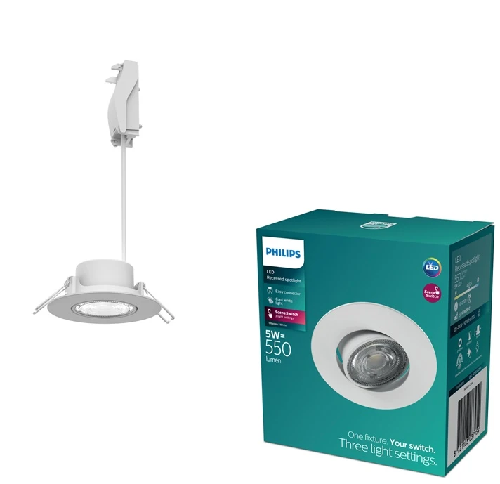 Philips Iebūvējams prožektors Cilantro LED 5W 4K 550lm D9 Dim balts