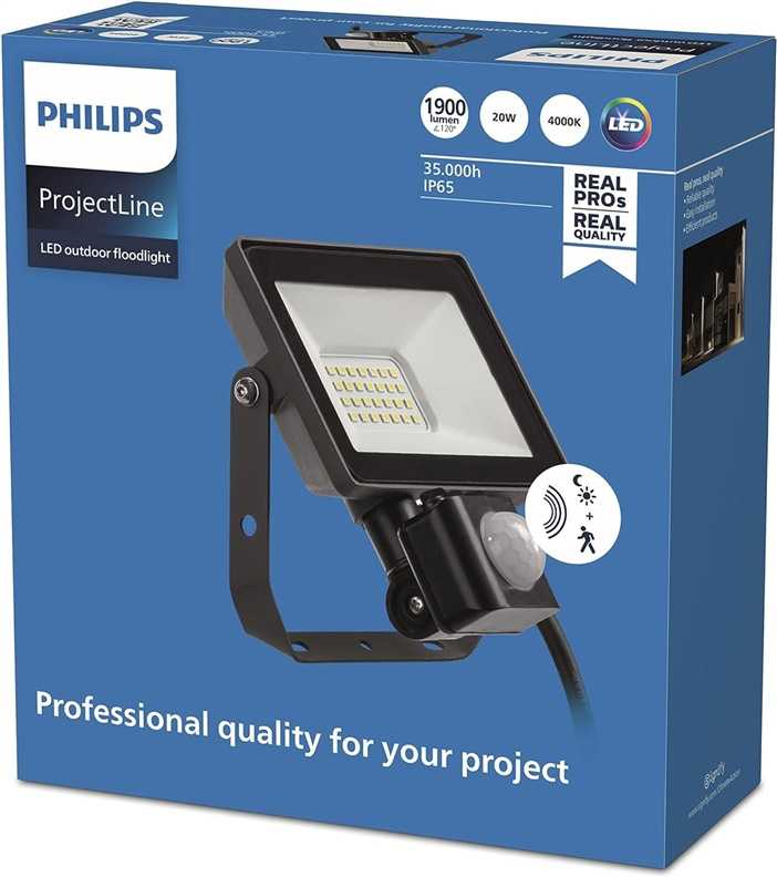 Philips PROŽEKTORIUS LED SU JUDESIO DAVIKLIU 20W 4000K 1900LM IP65