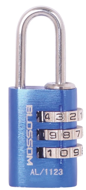 Piekaramā slēdzene Blossom AL/1123, zila krās., 21 mm x 10 mm
