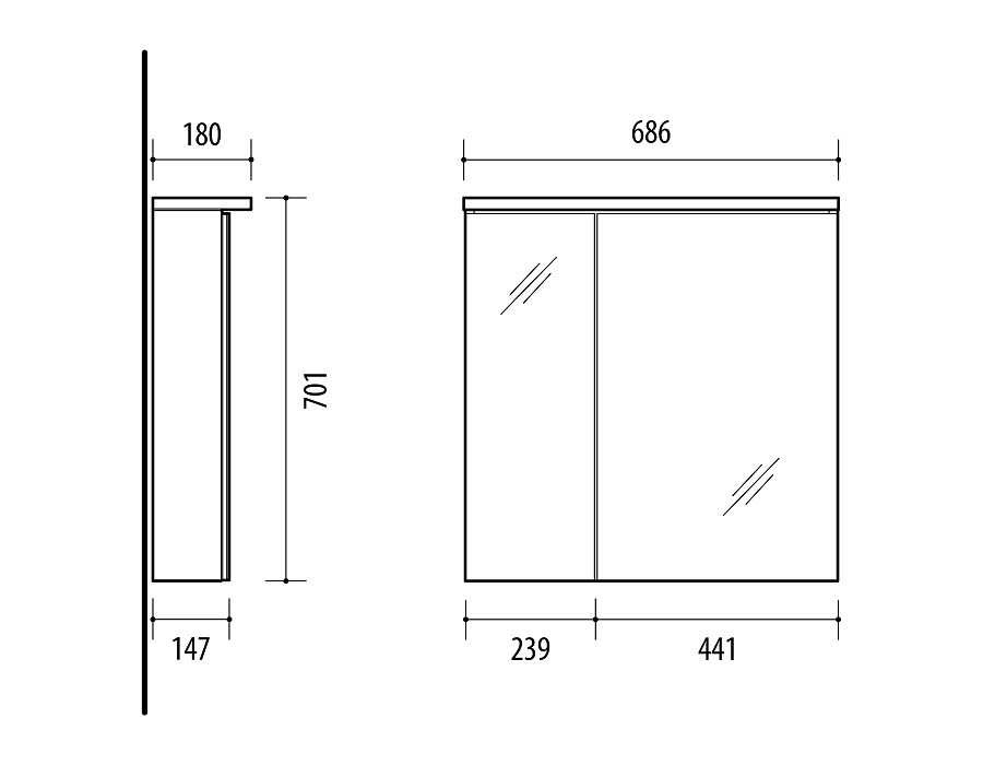 Domoletti BATHROOM CABINET DOMOLETTI 70DL-2