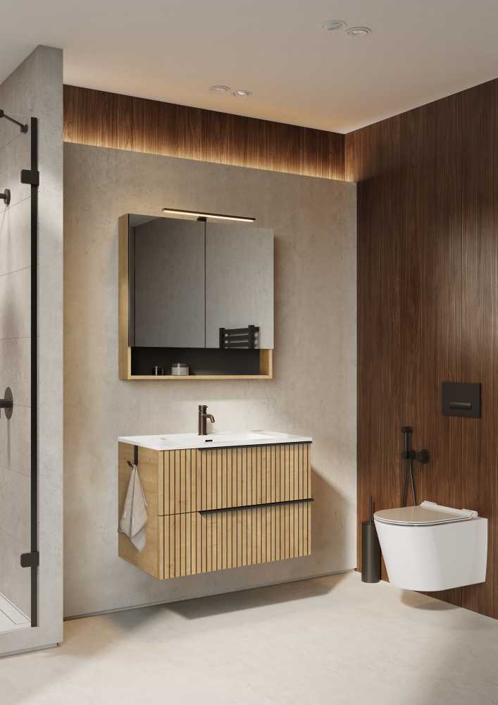 Masterjero Vento CAB MIRROR DECO 60 HAMILTON OAK LIGHT