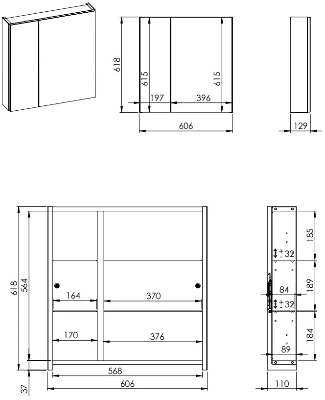 Elita SPINTEL SU VEIDR PAKABINAMA BASIC 60 CM