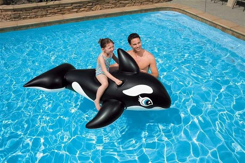 Intex Lil' Whale Ride On Swimming Board Juodas/Baltas