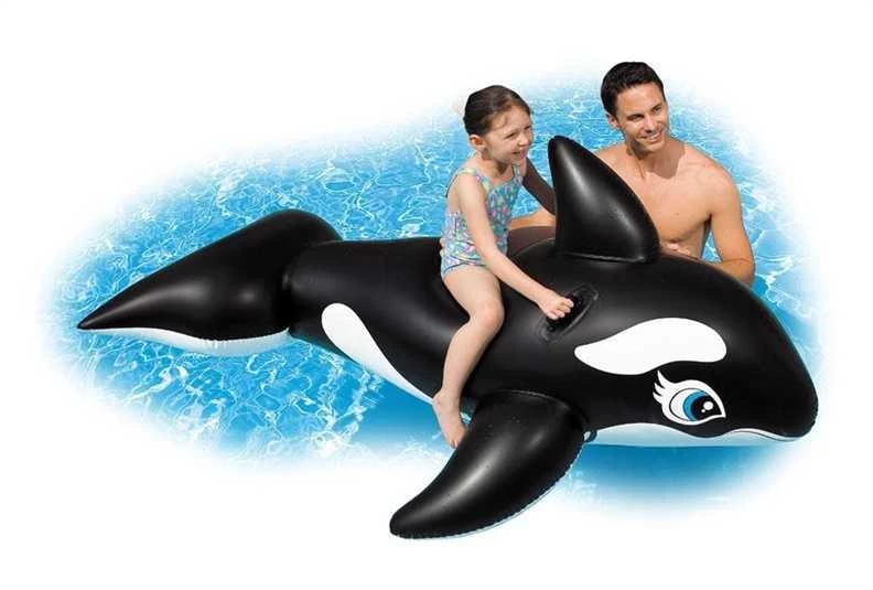 Intex Lil' Whale Ride On Swimming Board Juodas/Baltas