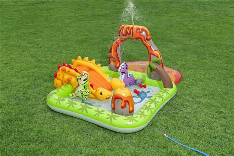 Bestway Vanduo žaidimų aikštelė DINOZAURAI 262x188x102cm su čiuožykla ir priedais 53172