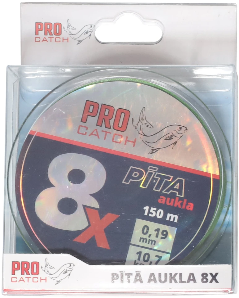 Meškeriojimo vala Pro Catch X8 0.19mm 150m Žalia