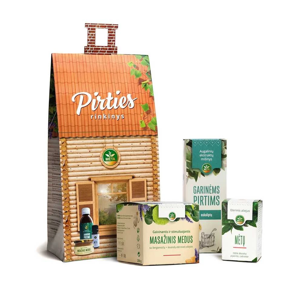 Pirts līdzekļu komplekts Mėta, 380 ml, 3 gab.