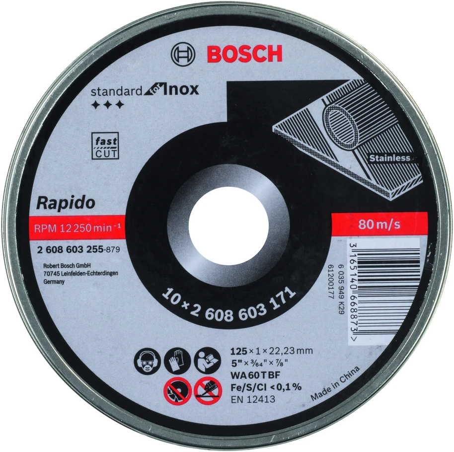 Bosch PRO Pjov.diskas INOX 125x22x1mm, 10vnt.