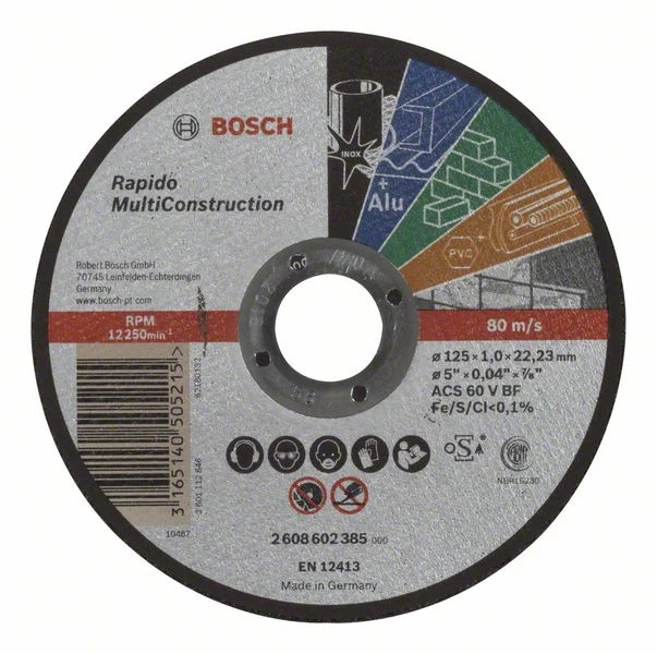 Bosch Univers. pjovimo diskas 125x22,2x1,0 mm MultiCon.