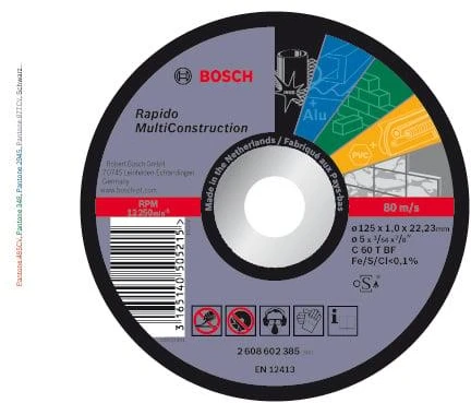 Bosch Univers. pjovimo diskas 125x22,2x1,0 mm MultiCon.