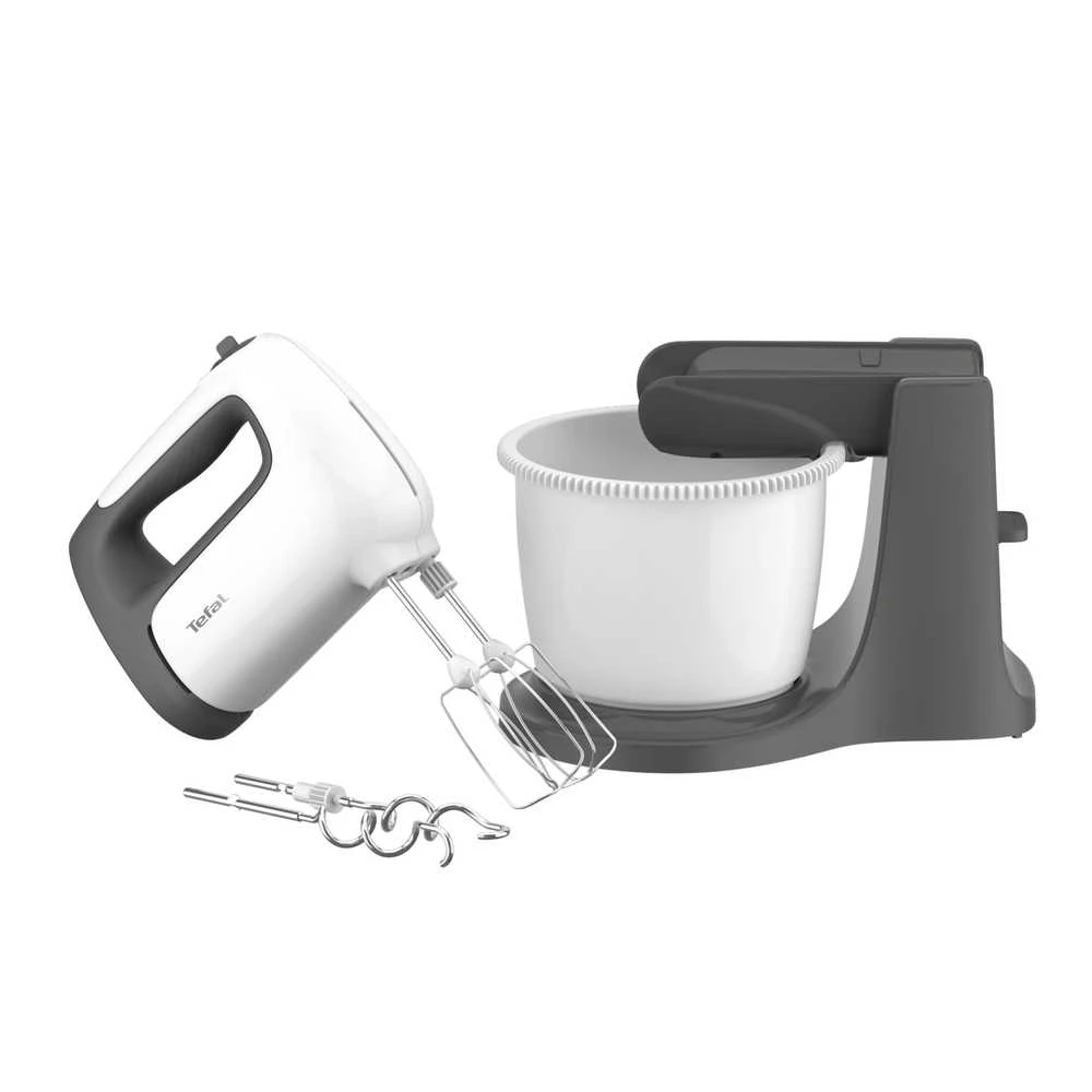 Plakiklis Mikseris ar bļodu Tefal Prep'Mix+ HT464138, balta krās./pelēka krās.