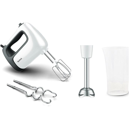 Plakiklis TEFAL | Hand Mixer | PrepMix+ HT462138 | Hand Mixer | 500 W | Greičių skaičius 5 | Turbo mode | Baltas