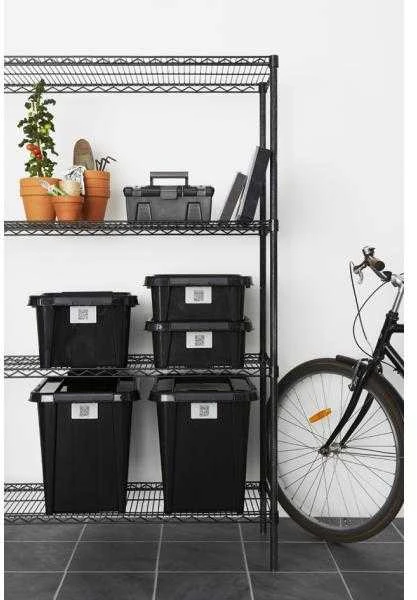 Pojemnik PlastTeam ProBox Recycle QR 70L juodas konteineris su dangčiu