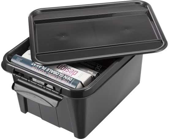 Plast Team Dėžė daiktams su dangčiu, įrankiams/skirta saugojimui/žaislams Pro Box 27790203, 32 l, juoda spalva, 51 x 39 x 25.8 cm
