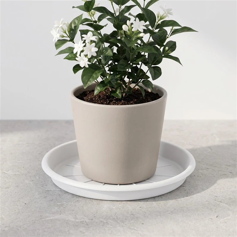 Plast. vazono lėkštė DOMOLETTI STTE00019-110. DIA19 cm. balta