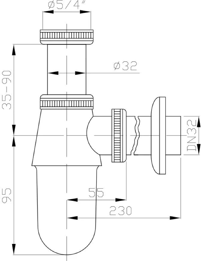 Plastbrno Sifonas EMCR001 Hromuotas 1 1/4" / 32mm