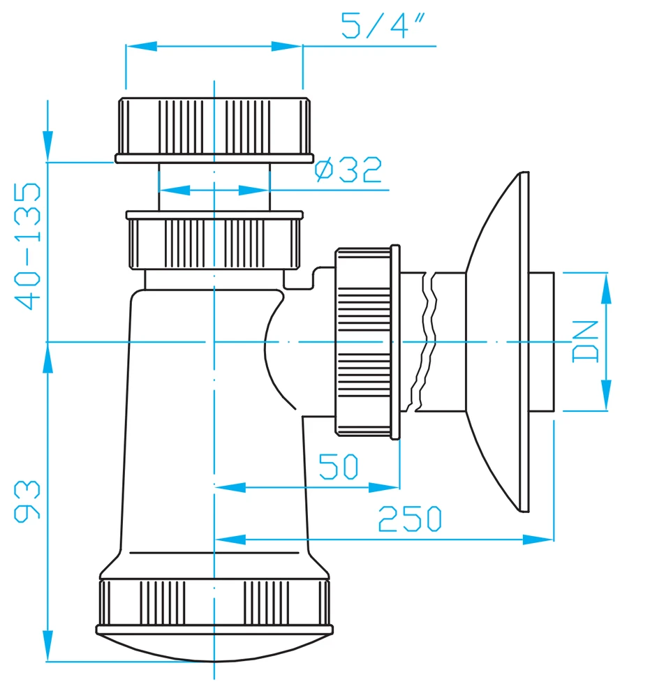 Plastbrno Praustuvo sifonas EM05330 1 1/4" x 32mm