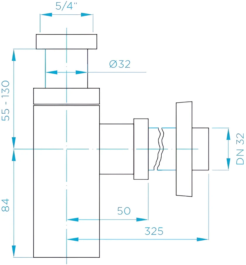 Plastbrno Sifonas Poseidon 1 1/4X32mm, matinis baltas