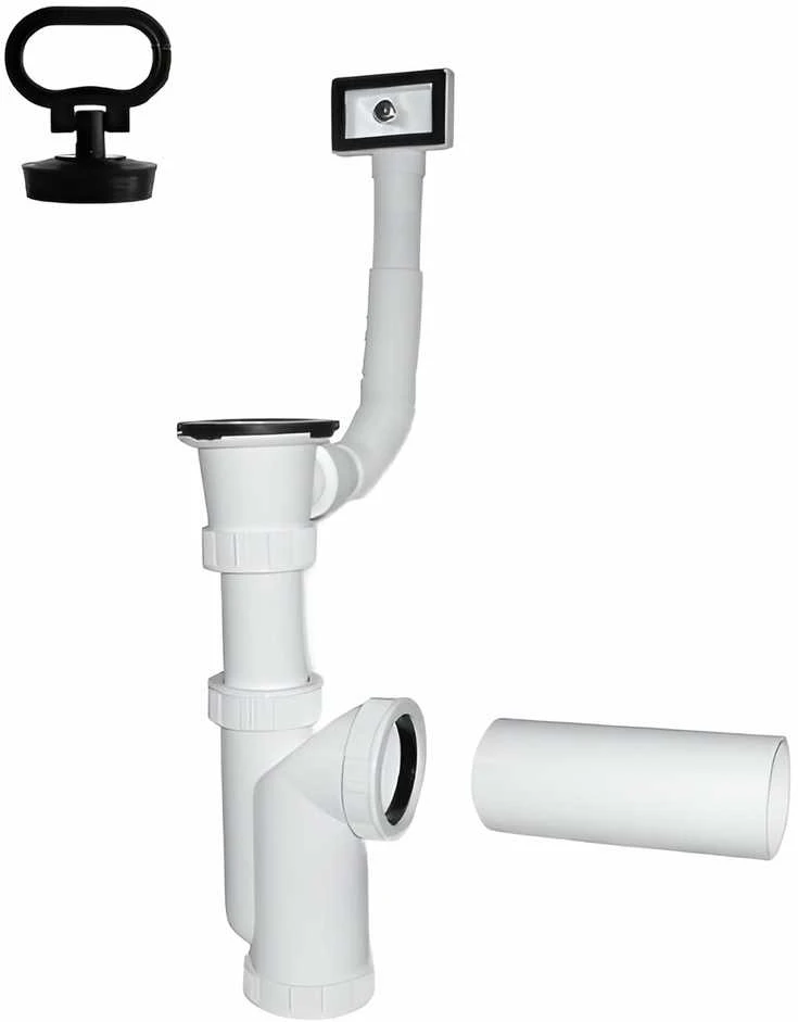 Plastbrno Virtuvės kriauklės sifonas 1 1 2X50 mm su išleidžiamąja anga, perpylimas