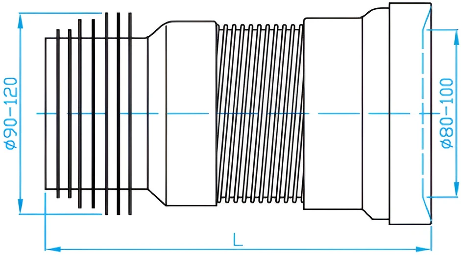 Plastbrno WC jungtis Flexi 210-330mm