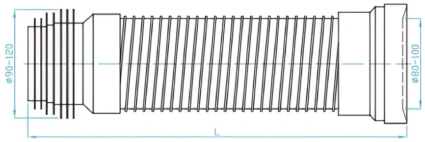 Tualeto prijungimo žarna PLASTBRNO Elastinga 250-400mm