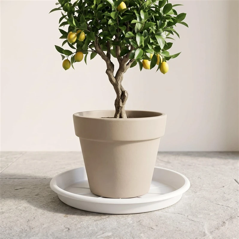 Plastikinė vazono lėkštė DOMOLETTI STTE0035-110.DIA35 cm.balta