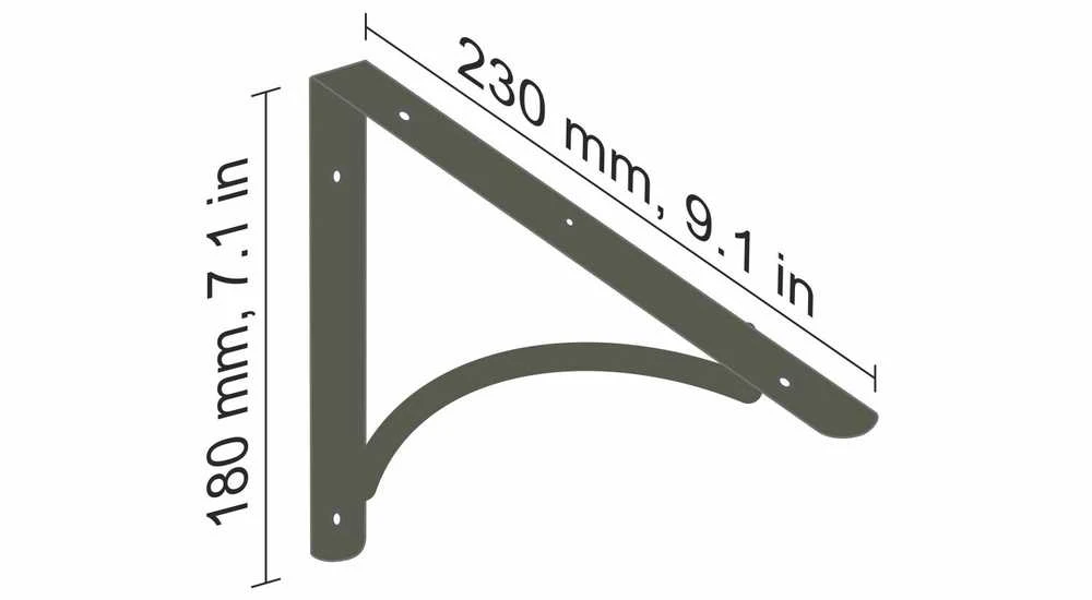 Lentynos laikiklis Dolle Arch, 230×180 mm, pilka