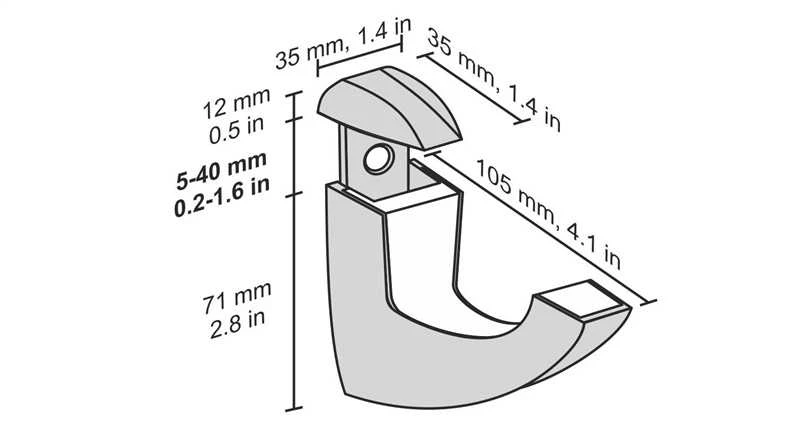 Dolle Lentynos laikiklis Scoop Maxi, 40x105 mm, balta, 2 vnt.