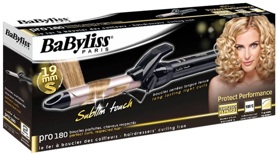 BABYLISS Plaukai Suktukas C319E Statinės skersmuo 19 mm, Temperatūra (min) 150 °C, Temperatūra (maks.) 180 °C, Šildymo lygių skaičius 10, Ekranas Nr, Juodas