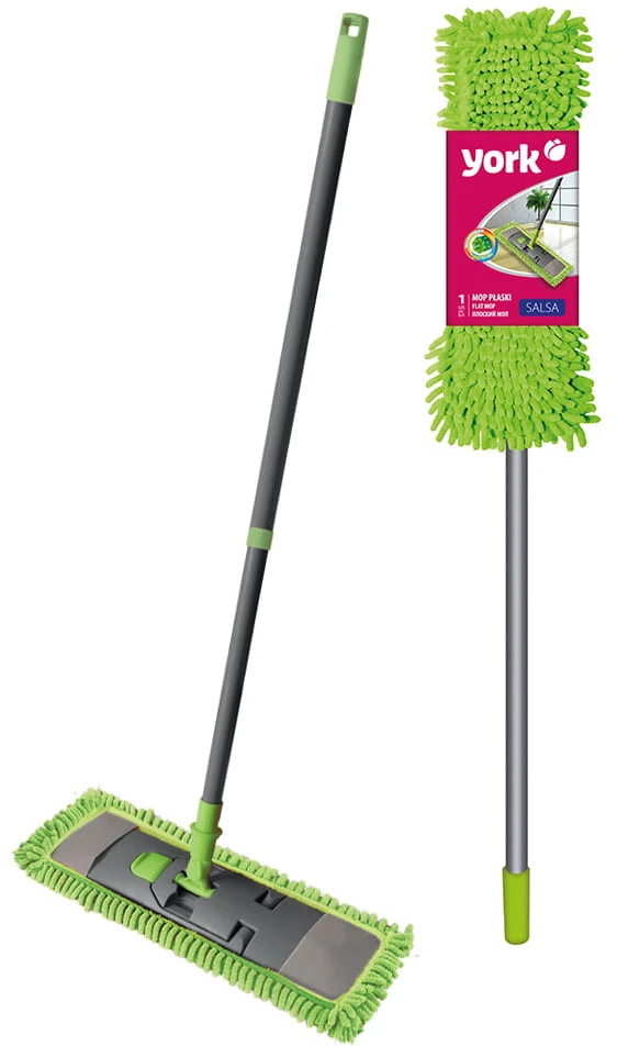 Grindų šluota-šluostė York Mop Salsa, su kotu, 38,8 x 9 cm, spalva atsitiktinė