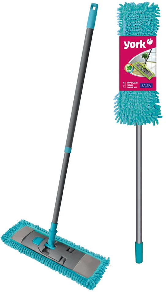 Grindų šluota-šluostė York Mop Salsa, su kotu, 38,8 x 9 cm, spalva atsitiktinė