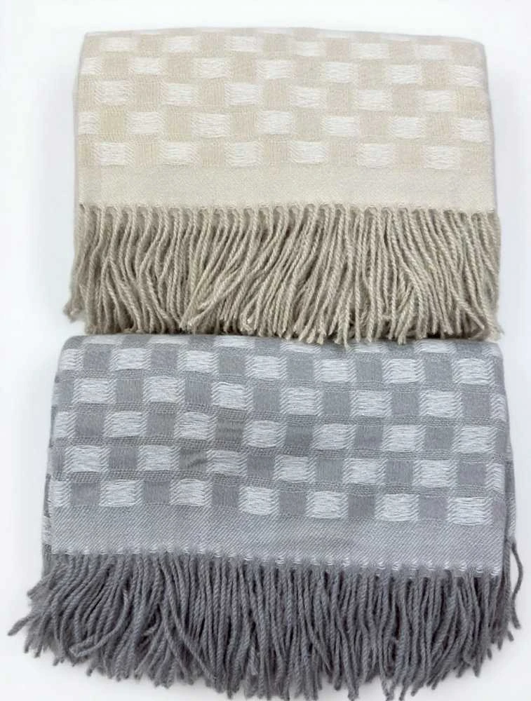 Pledas Domoletti CHECKERS, minimalistinė smėlio sp., 130 cm x 160 cm