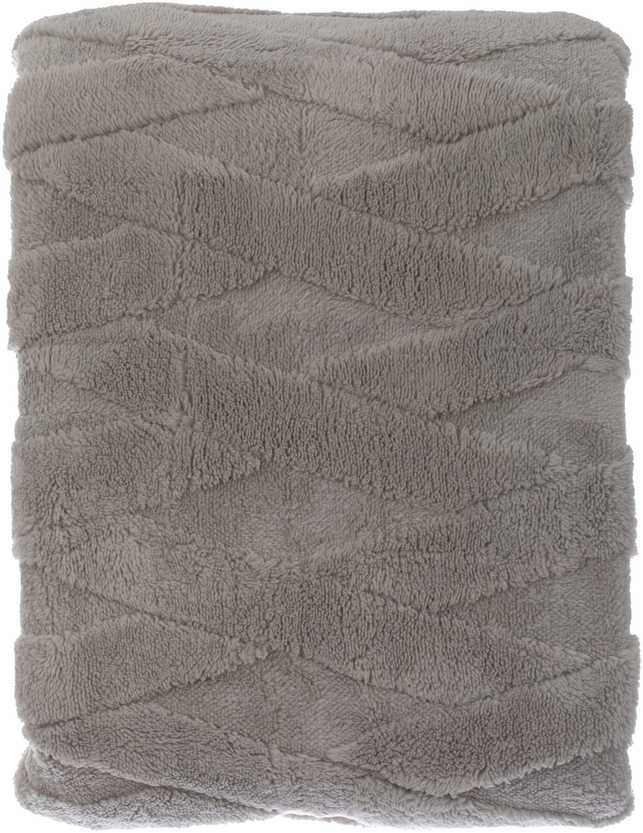 Pledas Domoletti Jacquard Sherpa, šviesiai pilkas, 130 cm x 160 cm