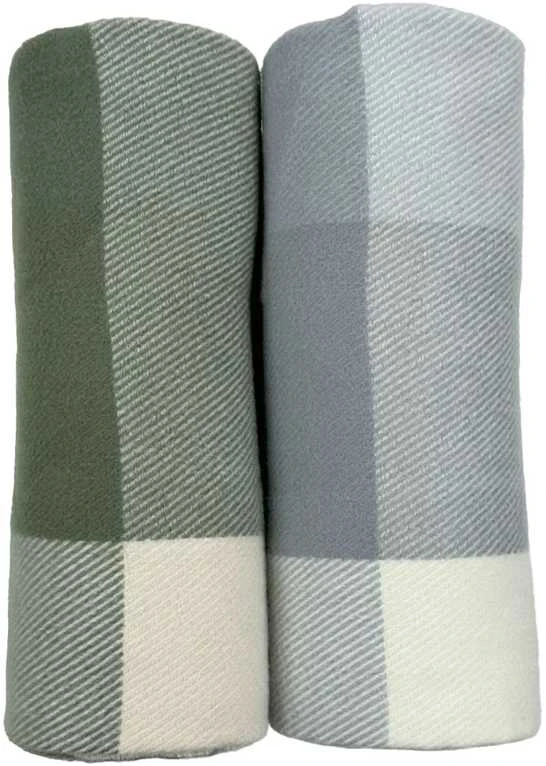 Domoletti PLAID BLANKET TENDER 130X160 Žalias/Baltas