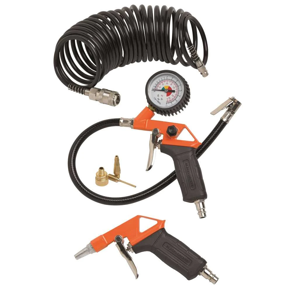 Black & Decker Pneimatisko instrumentu komplekts Juodas & Decker, 8 Bar, 1