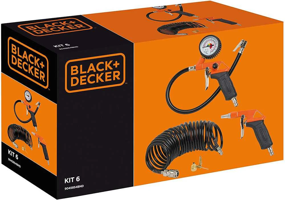 Black & Decker Pneimatisko instrumentu komplekts Juodas & Decker, 8 Bar, 1