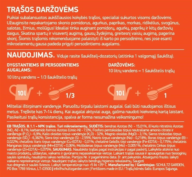 Pomidorų ir daržovių trąšos SCHULTZ, 900 g