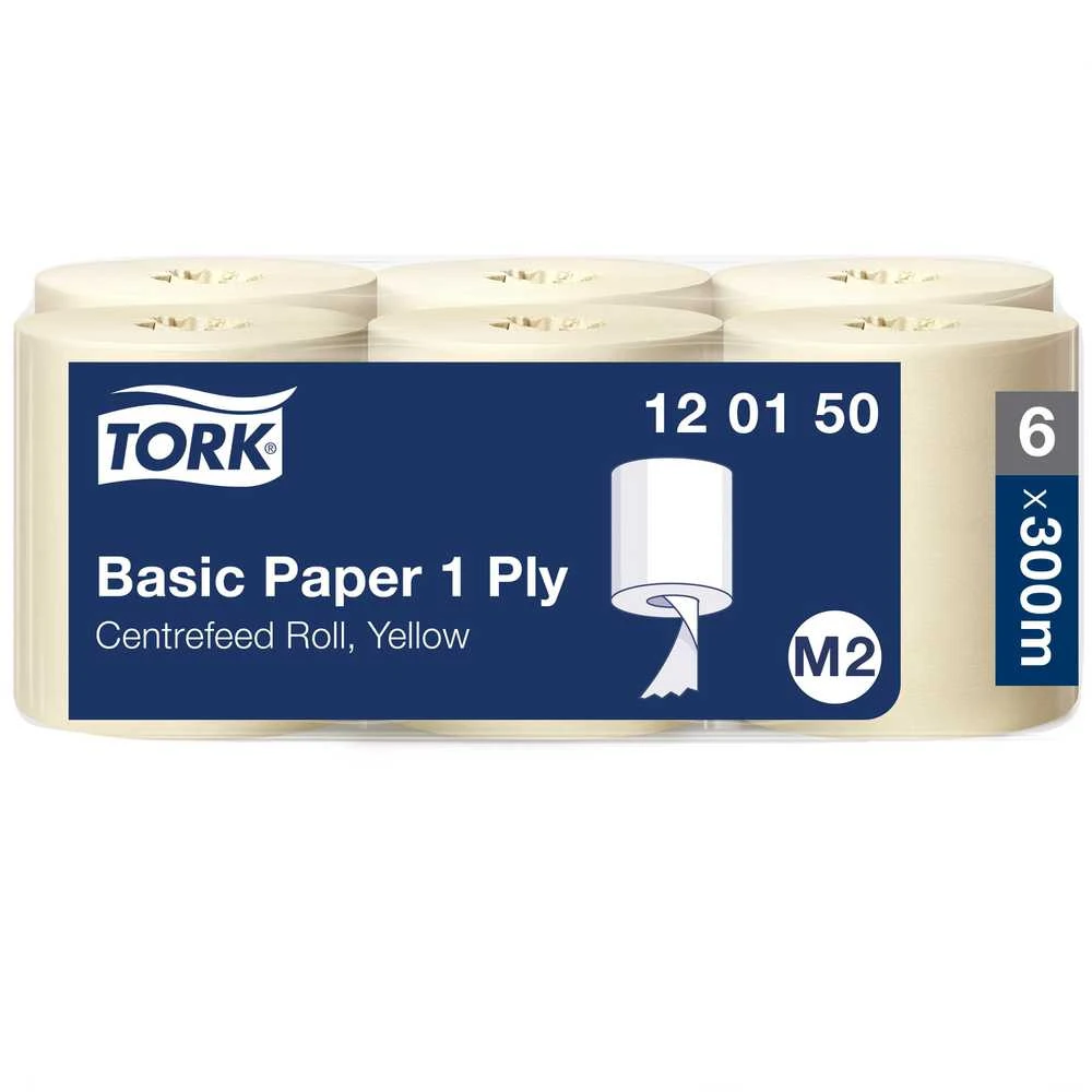 Rankšluostis Essity Denmark As Popieriniai rankšluosčiai TORK UNIVERSAL 310, M2 120150, 1 sl., 20,5 cm x 300 m, geltona sp.