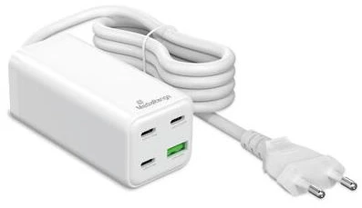 Įkroviklis MediaRange GaN 1x USB-A 3x USB-C 100 W baltas (MRMA124)