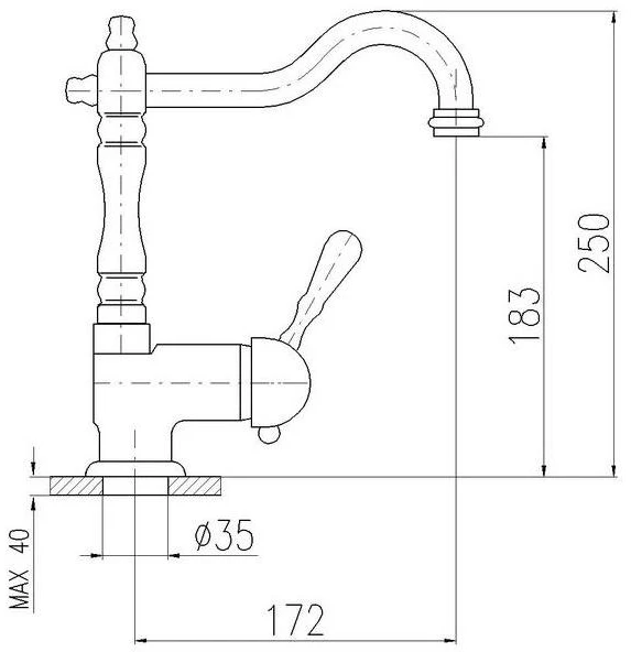 Domoletti Carruzzo Basin lever mixer L508.5/8SM