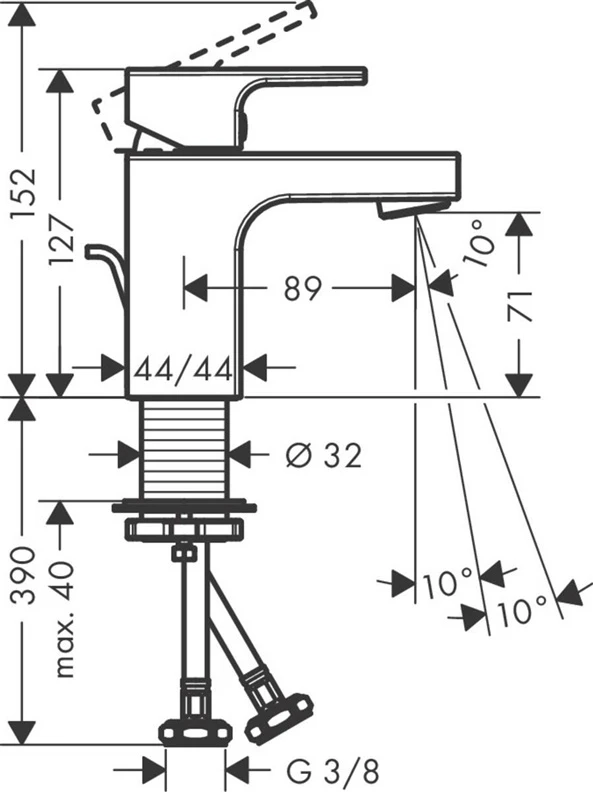 Praustuvo maišytuvas Hansgrohe Vernis Shape ComfortZone 70, juoda sp.