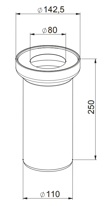 Prevex WC jungtis B505 110X250mm