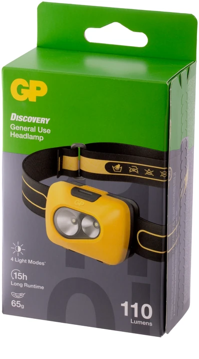 Galvos žibintuvėlis GP GPACTCH42000, IPX4