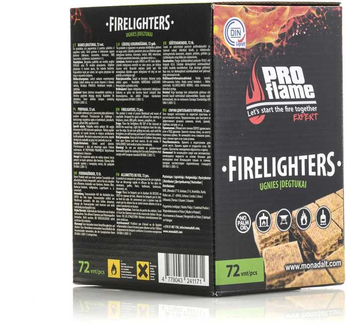 Fire Up PROflame EXPERT Ekologiški ugnies įdegtukai 72 vnt.(P.)