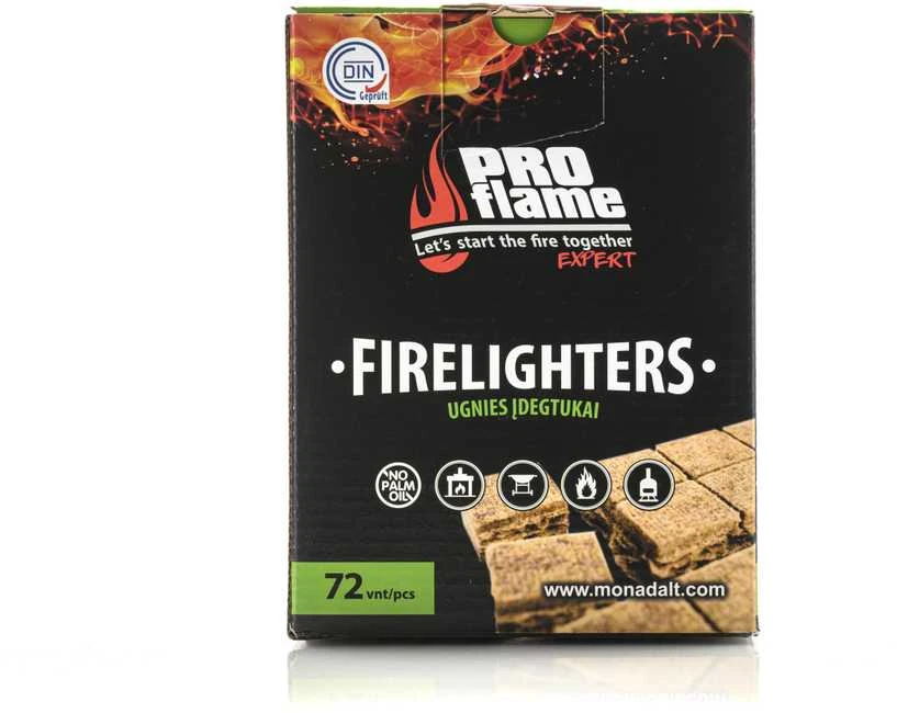 Fire Up PROflame EXPERT Ekologiški ugnies įdegtukai 72 vnt.(P.)